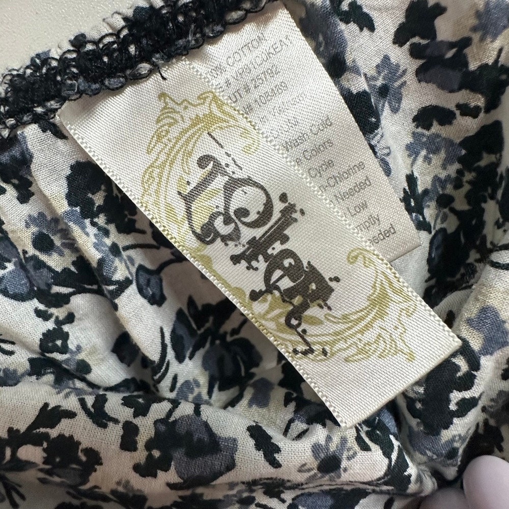 Cottagecore Strapless Maxi Dress Womens M Navy Floral Ruffle Smocked Romantic - Picture 3 of 12